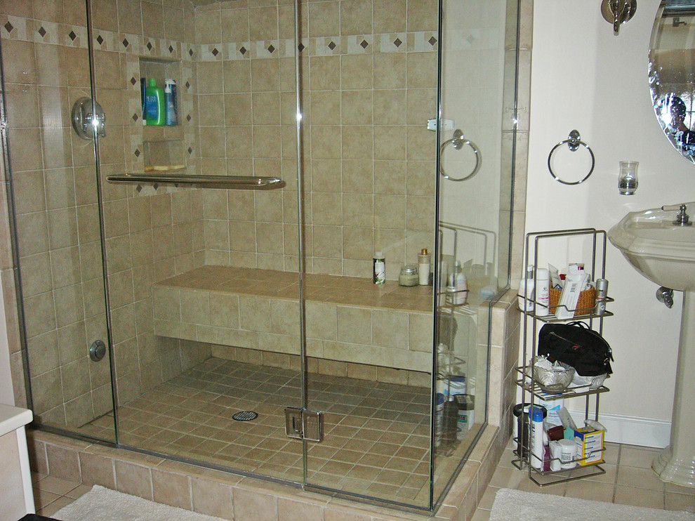 shower with bench